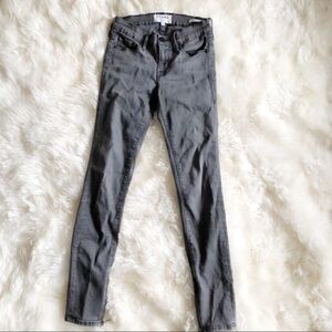 Frame denim gray skinny jeans zipper detail
